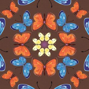 Butterfly Kaleidoscope Autumn scarf flat