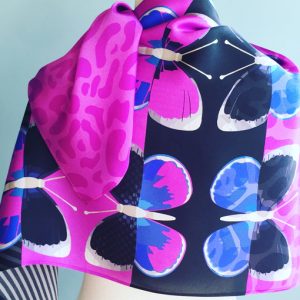 Fuschia Flighty ultra violet scarf