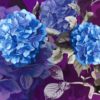 Hydrangea Garden silk scarf flat detail