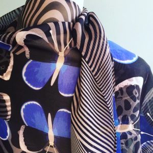 Night flight butterflies scarf