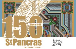 St Pancras 150 logo with Dorota Stumpf